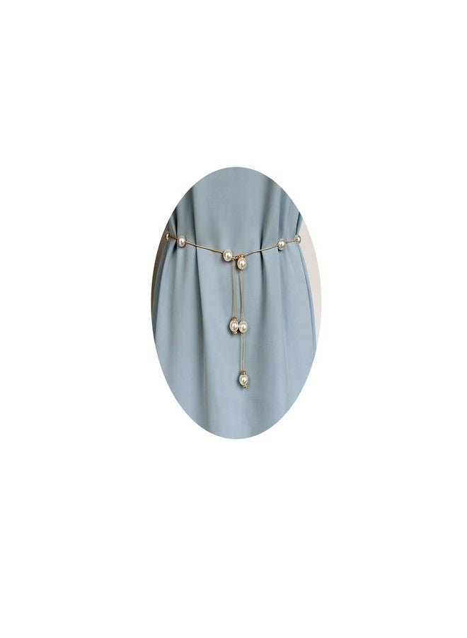 eartif Women Pearl Waist Chain for Dresses Adjustable Belly Chains Belt Gold Pearl Body Chain Accessories for Prom Jewelry Gift (gold) - Image 1